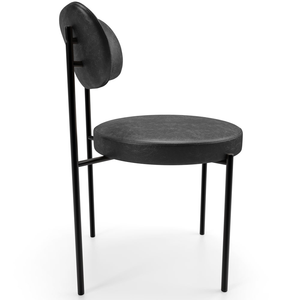 Cadeira Decorativa Estofada Para Sala De Jantar Louise L02 Couríssimo Preto  - Lyam Decor