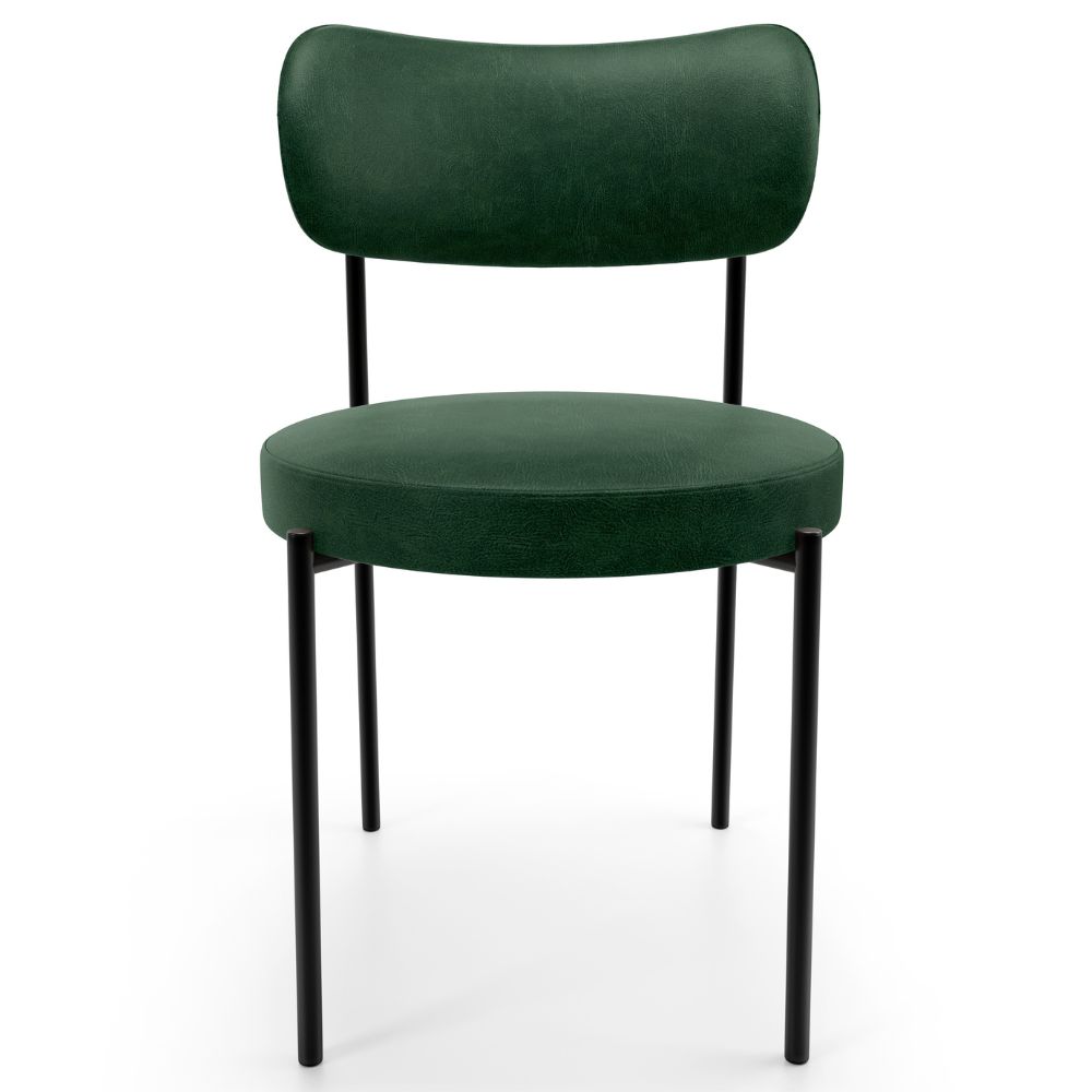 Cadeira Decorativa Estofada Para Sala De Jantar Louise L02 Couríssimo Verde  - Lyam Decor