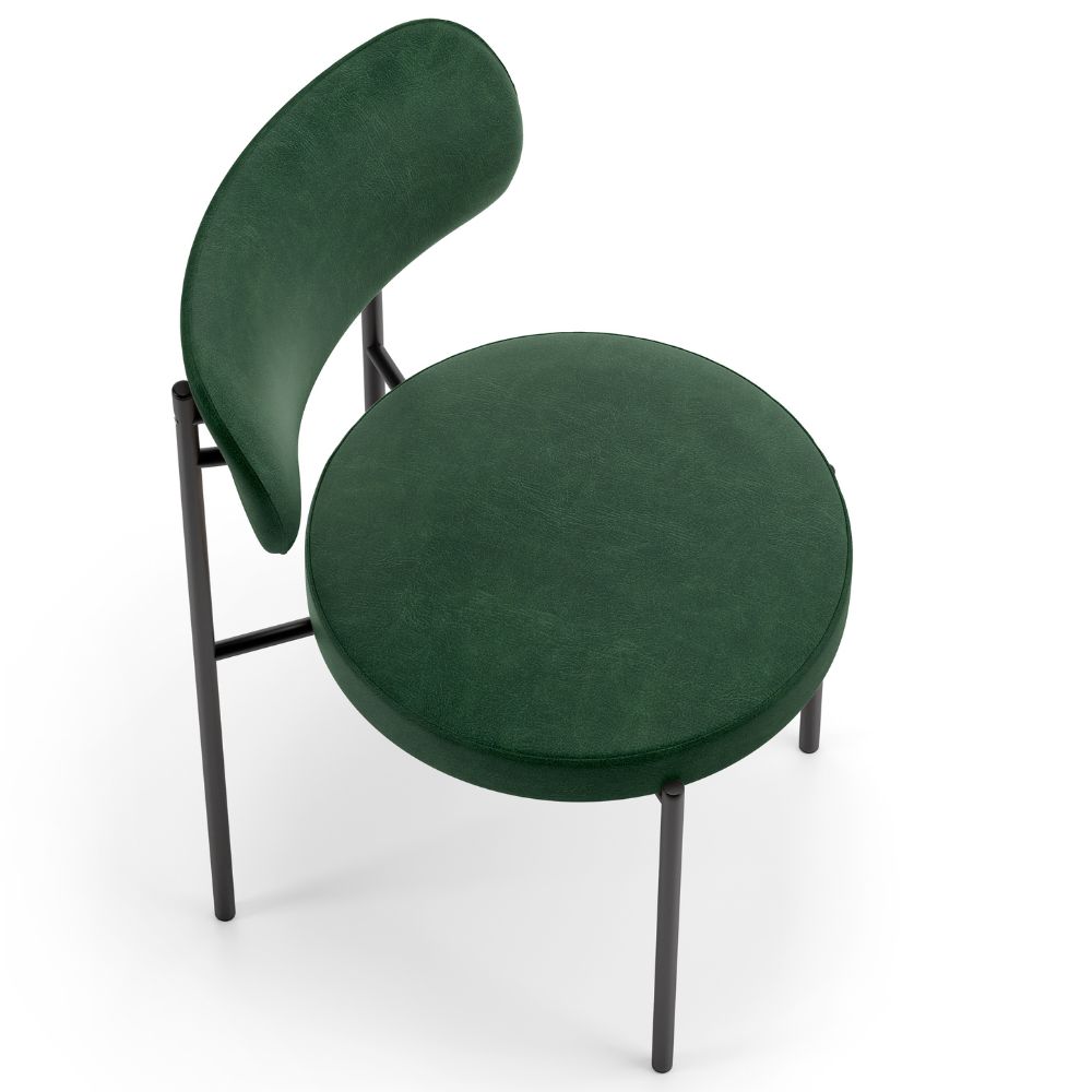 Cadeira Decorativa Estofada Para Sala De Jantar Louise L02 Couríssimo Verde  - Lyam Decor