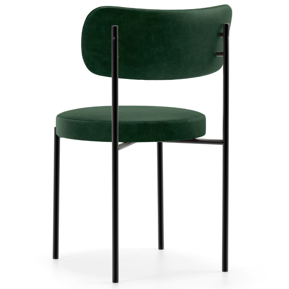 Cadeira Decorativa Estofada Para Sala De Jantar Louise L02 Couríssimo Verde  - Lyam Decor