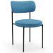 Cadeira Decorativa Estofada Para Sala De Jantar Louise L02 Linho Azul  - Lyam Decor