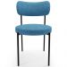 Cadeira Decorativa Estofada Para Sala De Jantar Louise L02 Linho Azul  - Lyam Decor