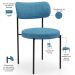 Cadeira Decorativa Estofada Para Sala De Jantar Louise L02 Linho Azul  - Lyam Decor