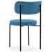 Cadeira Decorativa Estofada Para Sala De Jantar Louise L02 Linho Azul  - Lyam Decor