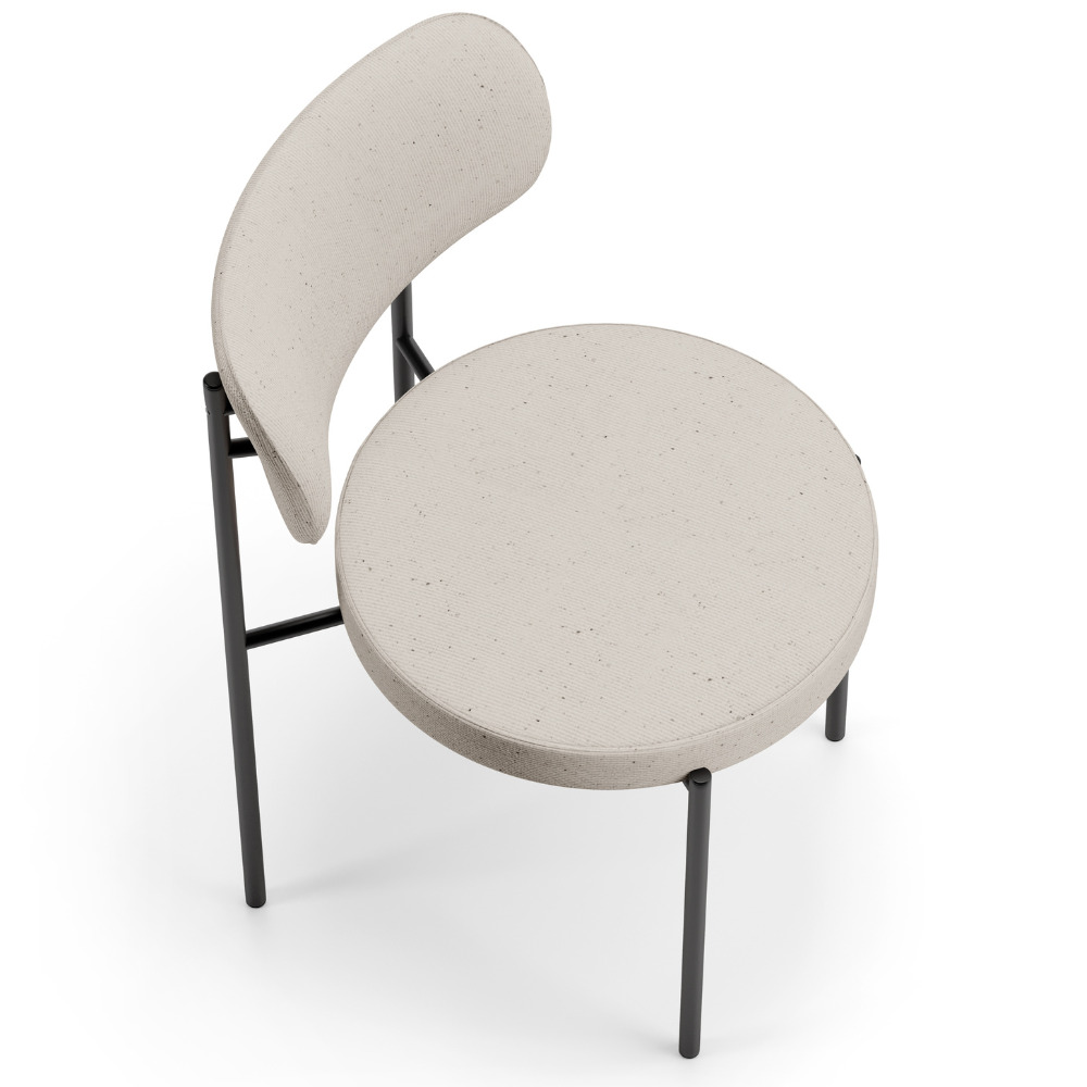 Cadeira Decorativa Estofada Para Sala De Jantar Louise L02 Linho Cru  - Lyam Decor