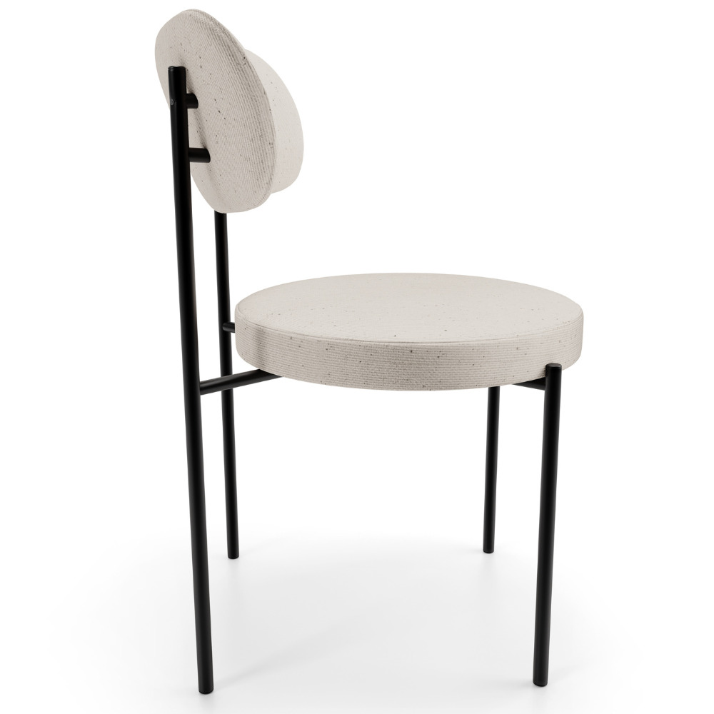 Cadeira Decorativa Estofada Para Sala De Jantar Louise L02 Linho Cru  - Lyam Decor