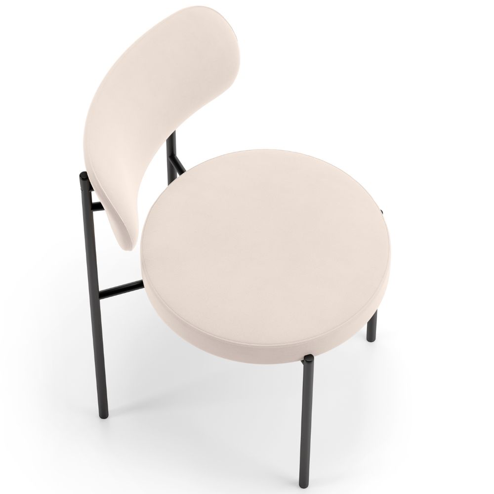 Cadeira Decorativa Estofada Para Sala De Jantar Louise L02 Suede Bege  - Lyam Decor