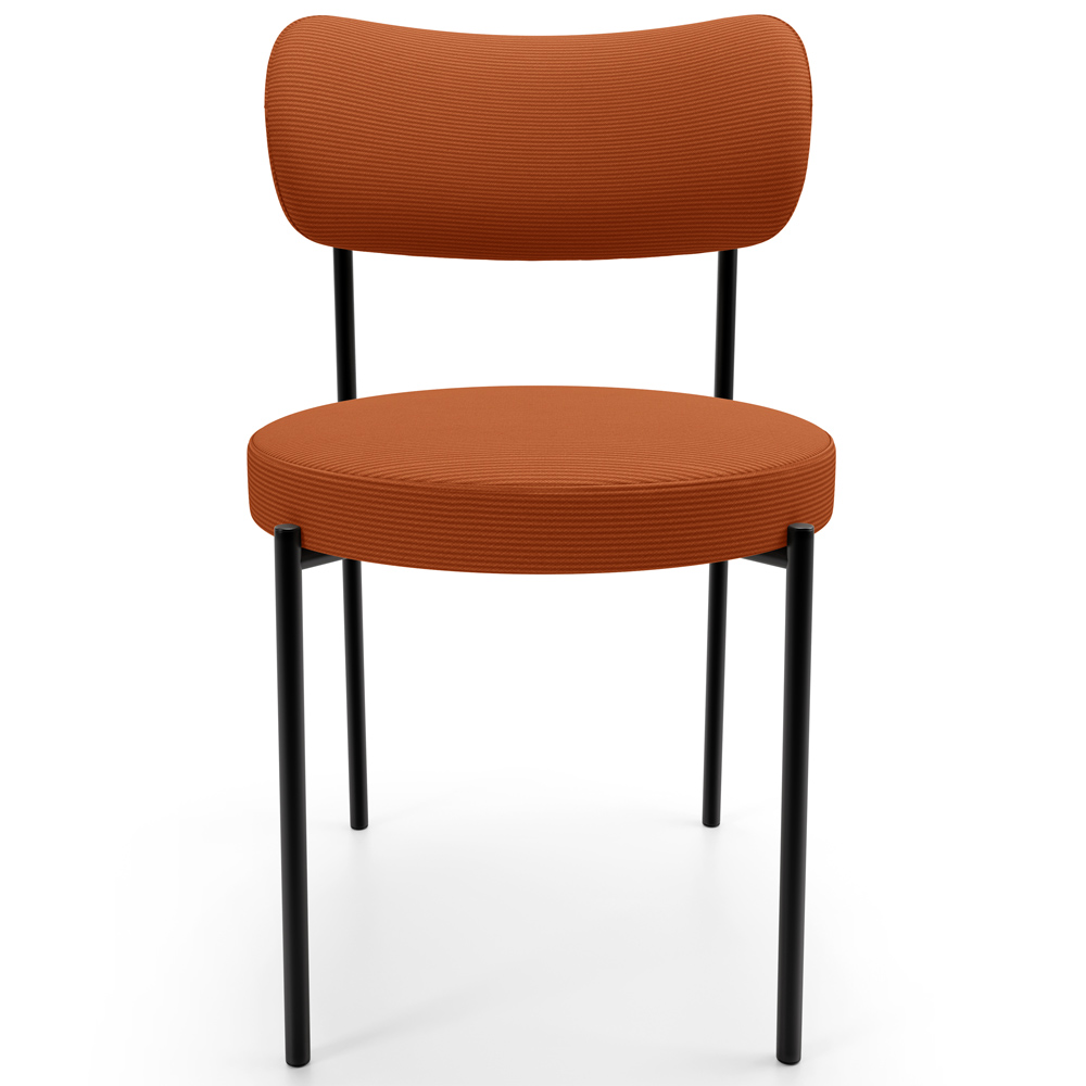 Cadeira Decorativa Estofada Para Sala De Jantar Louise L02 Tecido Terracota  - Lyam Decor