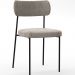 Cadeira Decorativa Estofada Para Sala De Jantar Melina L02 Bouclê Bege  - Lyam Decor