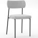 Cadeira Decorativa Estofada Para Sala De Jantar Melina L02 Bouclê Cinza - Lyam Decor
