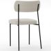 Cadeira Decorativa Estofada Para Sala De Jantar Melina L02 Bouclê Creme - Lyam Decor