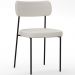 Cadeira Decorativa Estofada Para Sala De Jantar Melina L02 Bouclê Cru - Lyam Decor