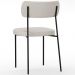 Cadeira Decorativa Estofada Para Sala De Jantar Melina L02 Bouclê Cru - Lyam Decor