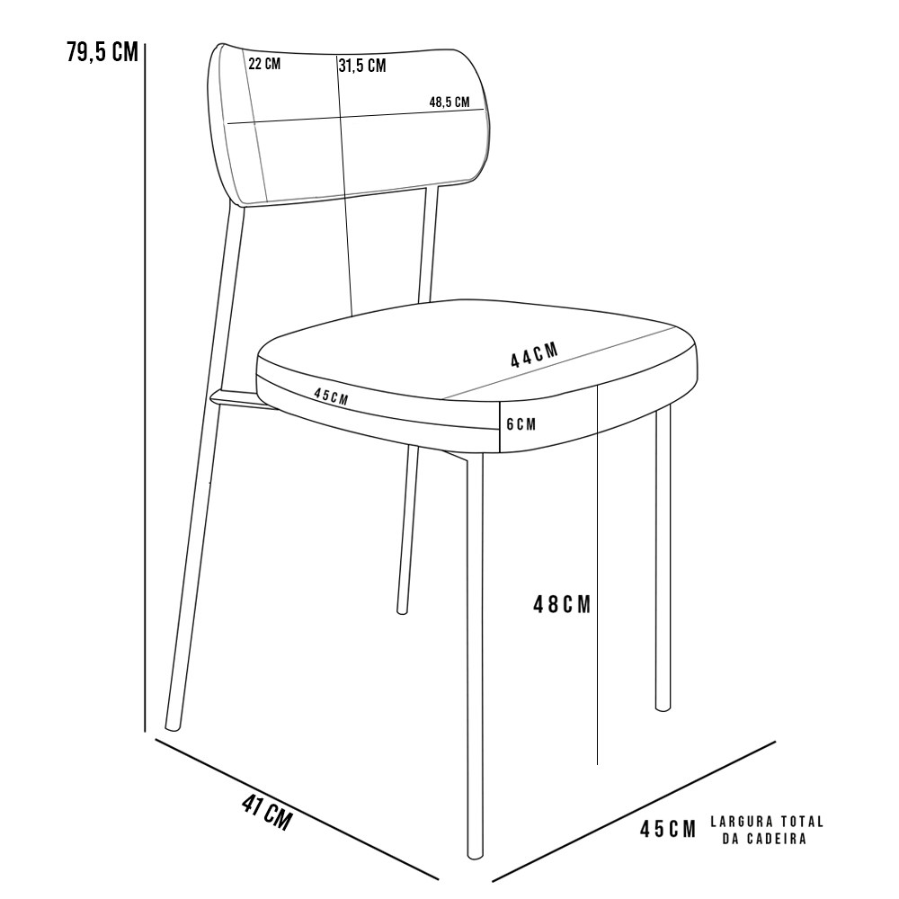 Cadeira Decorativa Estofada Para Sala De Jantar Melina L02 Bouclê Oliva  - Lyam Decor