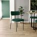 Cadeira Decorativa Estofada Para Sala De Jantar Melina L02 Bouclê Verde - Lyam Decor