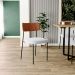Cadeira Decorativa Estofada Para Sala De Jantar Melina L02 Couríssimo Camel Bouclê Cinza - Lyam Decor