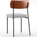 Cadeira Decorativa Estofada Para Sala De Jantar Melina L02 Couríssimo Camel Bouclê Cinza - Lyam Decor