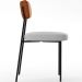 Cadeira Decorativa Estofada Para Sala De Jantar Melina L02 Couríssimo Camel Bouclê Cinza - Lyam Decor