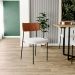 Cadeira Decorativa Estofada Para Sala De Jantar Melina L02 Couríssimo Camel Bouclê Creme - Lyam Decor