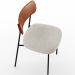Cadeira Decorativa Estofada Para Sala De Jantar Melina L02 Couríssimo Camel Bouclê Creme - Lyam Decor