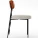 Cadeira Decorativa Estofada Para Sala De Jantar Melina L02 Couríssimo Camel Bouclê Creme - Lyam Decor