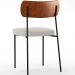 Cadeira Decorativa Estofada Para Sala De Jantar Melina L02 Couríssimo Camel Bouclê Creme - Lyam Decor