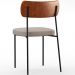 Cadeira Decorativa Estofada Para Sala De Jantar Melina L02 Couríssimo Camel Linho Bege - Lyam Decor