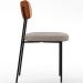 Cadeira Decorativa Estofada Para Sala De Jantar Melina L02 Couríssimo Camel Linho Bege - Lyam Decor