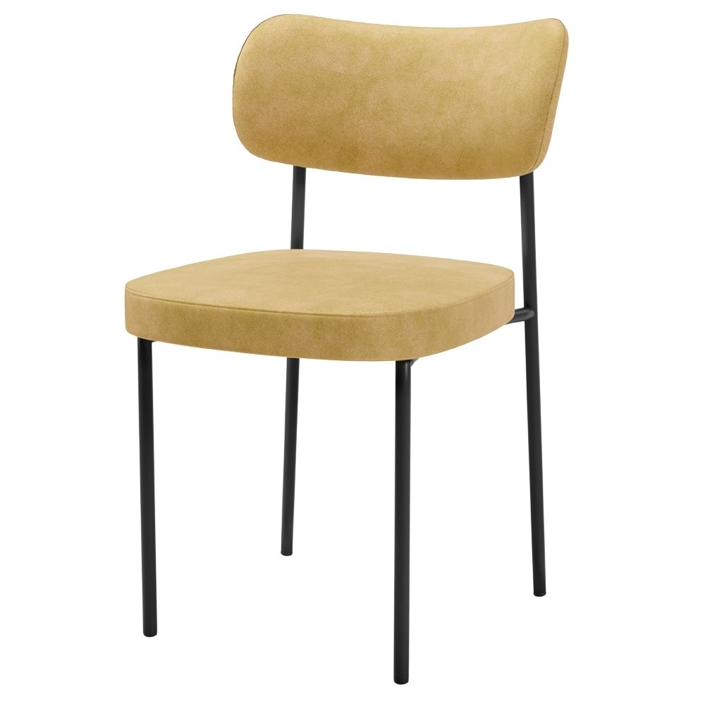 Cadeira Decorativa Estofada Para Sala De Jantar Melina L02 Couríssimo Casco Fendi - Lyam Decor