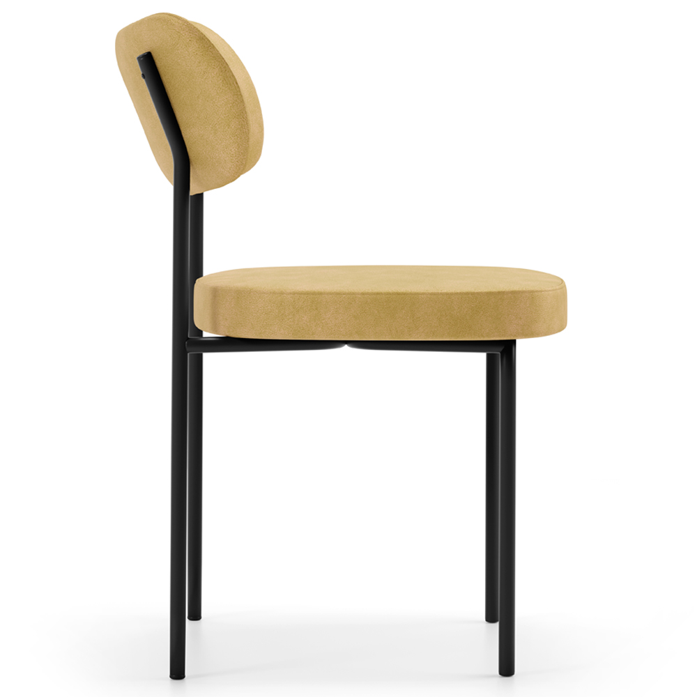 Cadeira Decorativa Estofada Para Sala De Jantar Melina L02 Couríssimo Casco Fendi - Lyam Decor