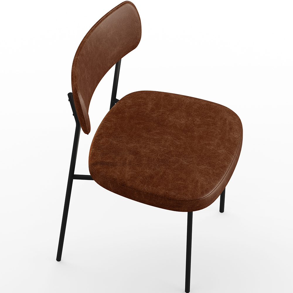 Cadeira Decorativa Estofada Para Sala De Jantar Melina L02 Couríssimo Marrom - Lyam Decor