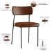 Cadeira Decorativa Estofada Para Sala De Jantar Melina L02 Couríssimo Marrom - Lyam Decor