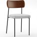 Cadeira Decorativa Estofada Para Sala De Jantar Melina L02 Couríssimo Marrom Bouclê Cinza - Lyam Decor