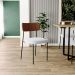 Cadeira Decorativa Estofada Para Sala De Jantar Melina L02 Couríssimo Marrom Bouclê Cinza - Lyam Decor