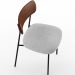 Cadeira Decorativa Estofada Para Sala De Jantar Melina L02 Couríssimo Marrom Bouclê Cinza - Lyam Decor
