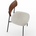 Cadeira Decorativa Estofada Para Sala De Jantar Melina L02 Couríssimo Marrom Bouclê Creme - Lyam Decor