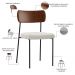 Cadeira Decorativa Estofada Para Sala De Jantar Melina L02 Couríssimo Marrom Bouclê Creme - Lyam Decor
