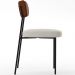 Cadeira Decorativa Estofada Para Sala De Jantar Melina L02 Couríssimo Marrom Bouclê Creme - Lyam Decor