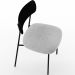 Cadeira Decorativa Estofada Para Sala De Jantar Melina L02 Couríssimo Preto Bouclê Cinza - Lyam Decor