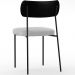Cadeira Decorativa Estofada Para Sala De Jantar Melina L02 Couríssimo Preto Bouclê Cinza - Lyam Decor