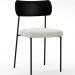 Cadeira Decorativa Estofada Para Sala De Jantar Melina L02 Couríssimo Preto Bouclê Creme - Lyam Decor