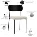 Cadeira Decorativa Estofada Para Sala De Jantar Melina L02 Couríssimo Preto Bouclê Creme - Lyam Decor
