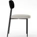 Cadeira Decorativa Estofada Para Sala De Jantar Melina L02 Couríssimo Preto Bouclê Creme - Lyam Decor