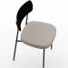 Cadeira Decorativa Estofada Para Sala De Jantar Melina L02 Couríssimo Preto Linho Bege - Lyam Decor