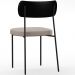 Cadeira Decorativa Estofada Para Sala De Jantar Melina L02 Couríssimo Preto Linho Bege - Lyam Decor
