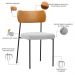 Cadeira Decorativa Estofada Para Sala De Jantar Melina L02 Couríssimo Whisky Bouclê Cinza - Lyam Decor