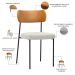 Cadeira Decorativa Estofada Para Sala De Jantar Melina L02 Couríssimo Whisky Bouclê Creme - Lyam Decor