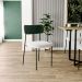 Cadeira Decorativa Estofada Para Sala De Jantar Melina L02 Facto Verde Musgo Bouclê Creme - Lyam Decor