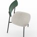 Cadeira Decorativa Estofada Para Sala De Jantar Melina L02 Facto Verde Musgo Bouclê Creme - Lyam Decor