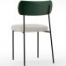 Cadeira Decorativa Estofada Para Sala De Jantar Melina L02 Facto Verde Musgo Bouclê Creme - Lyam Decor